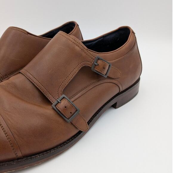 Cole Haan Men's Harrison Monk Oxfords Leather British Tan Size 10.5 EU44.5 - Picture 14 of 15